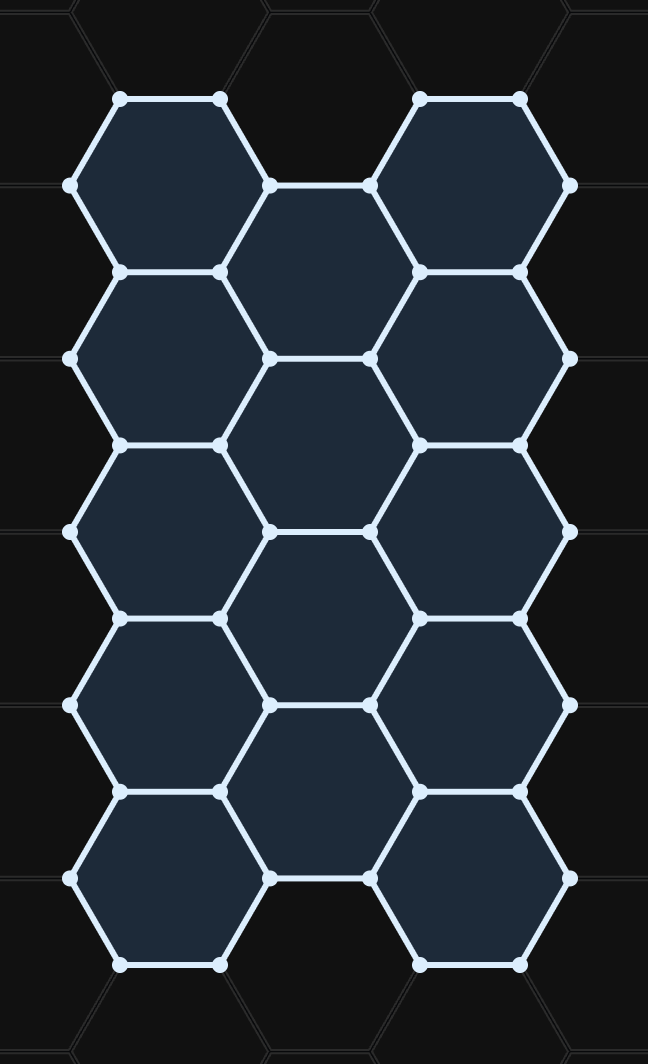 Hex mode — placing full hexagon panels on the grid