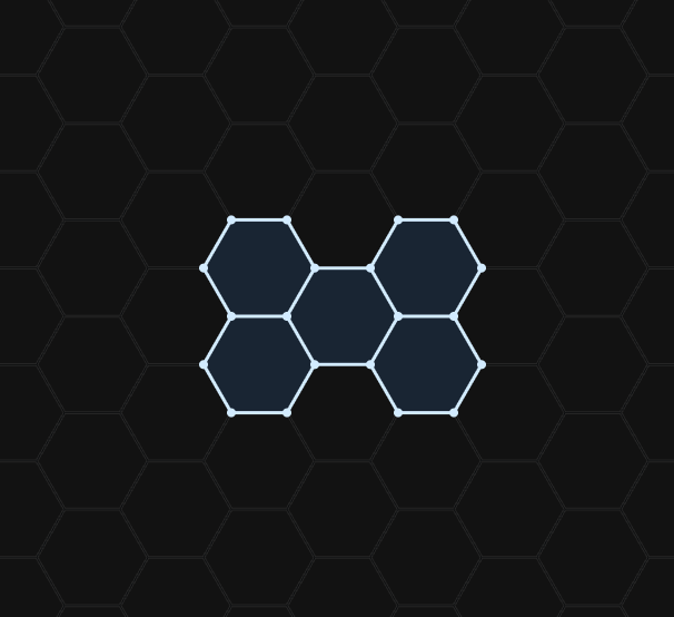 5-Grid Honeycomb hex LED layout for workbench and small bay