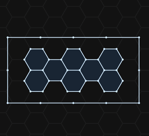 8-Grid with border hex LED layout — premium finish